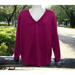 Venezia Lane Bryant Womens Size1 Pullover Knit Sweatshirt Pullover Knit Fuscia